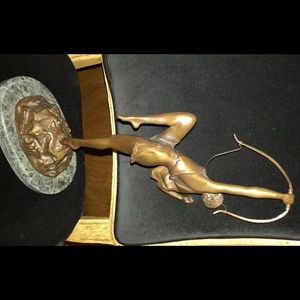 Vintage Diana the Huntress Bronze Sculpture le Faguays